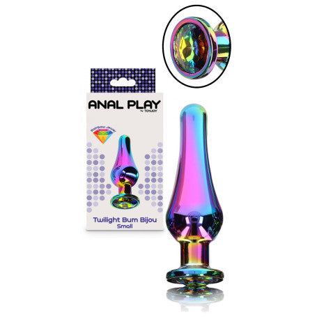 Plug Anale Metallo Arcobaleno – Twilight Bum Bijou | Gioiello Luminoso & Eleganza Rainbow BIJOU