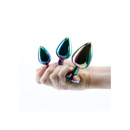 Kit Anale 3 Pezzi in Metallo Multicolor – Mini, Medium, Maxi | Gioielli Cromati