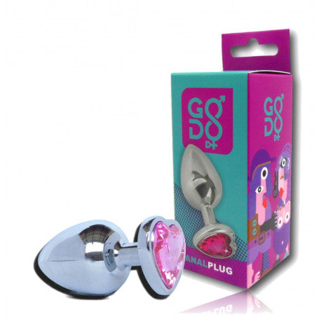 Plug Anale in Metallo con Gioiello Rosa – Godo di +