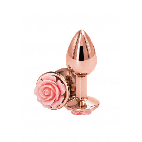 Plug Anale Rose Pink Small – NS Novelties | Eleganza Metallica & Rosa in Fiore