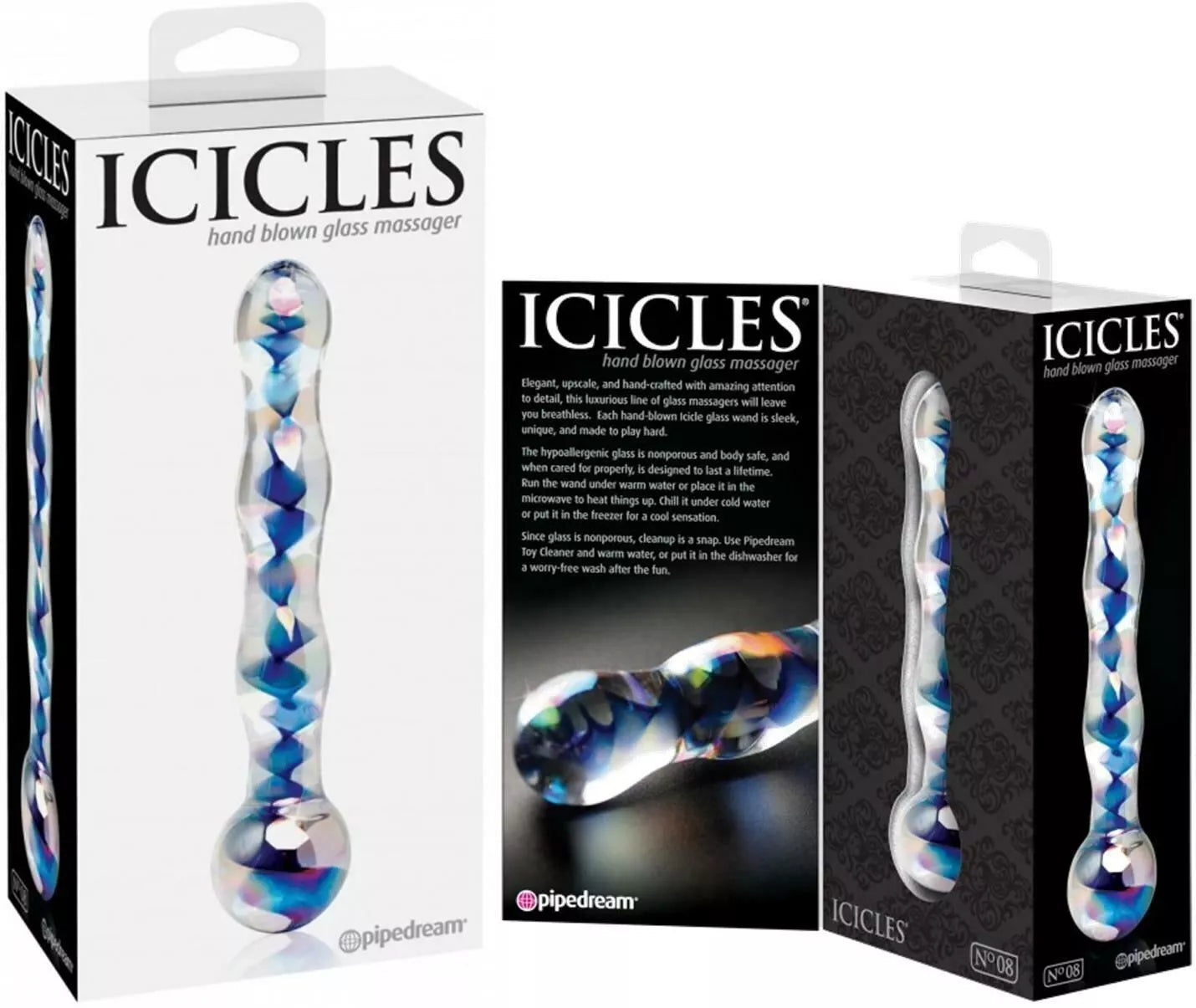 Icicles No.8 in Vetro Soffiato – Doppia Estremità a Perline, Sensazioni Variabili