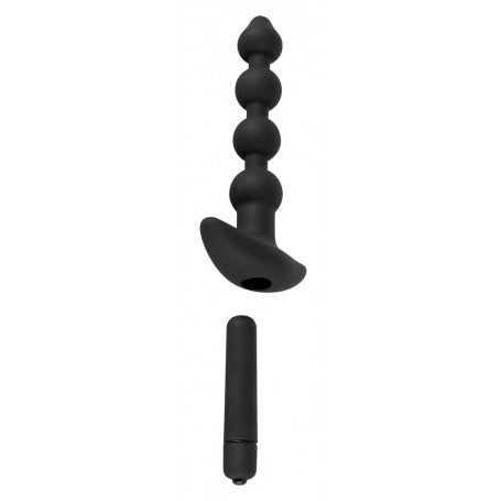 Kit Anale Black Velvets – Plug, Perle, Doccia Intima & Mini Vibro | Silicone Nero