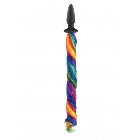 Plug Anale Unicorn Tails – Silicone Nero & Coda Arcobaleno | Fantasy Play & Sensual Cosplay