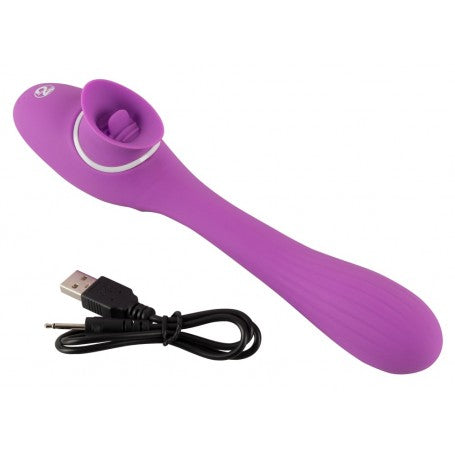 Vibratore 2 Function Bendable – Punto G & Clitoride con Lingua Vibrante in Silicone