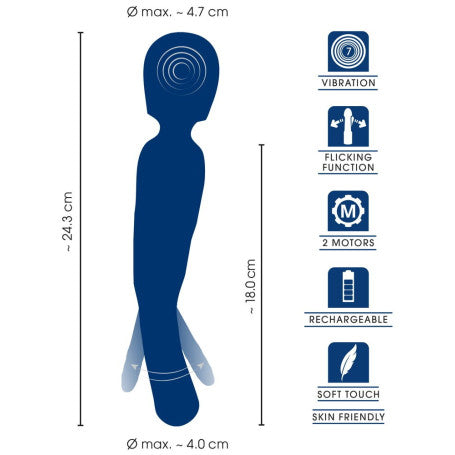 Vibratore 2 in 1 Wand with Flicking Tougue Sweet Smile