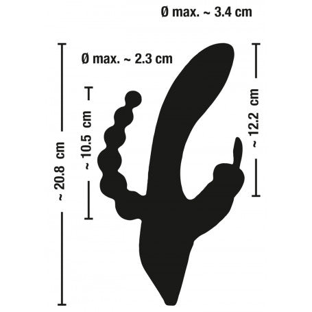 Sweet Smile Triple G-Spot – Vibratore tripla stimolazione con bunny clitorideo e perle anali