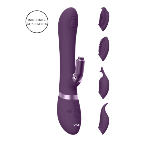 Vibratore rabbit in silicone con testine intercambiabili stimolatore vaginale vive
