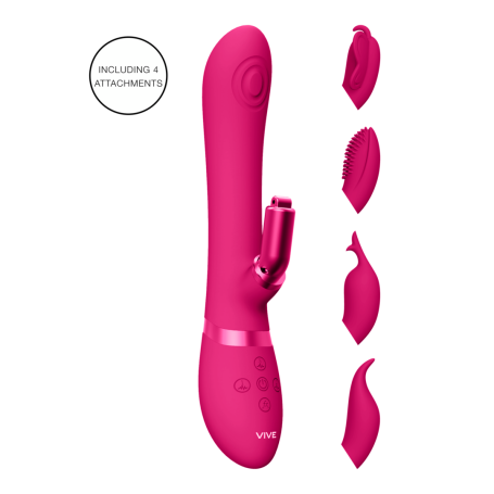 Vibratore rabbit in silicone con testine intercambiabili stimolatore vaginale vive