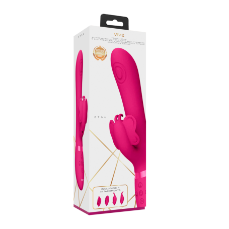 Vibratore rabbit in silicone con testine intercambiabili stimolatore vaginale vive
