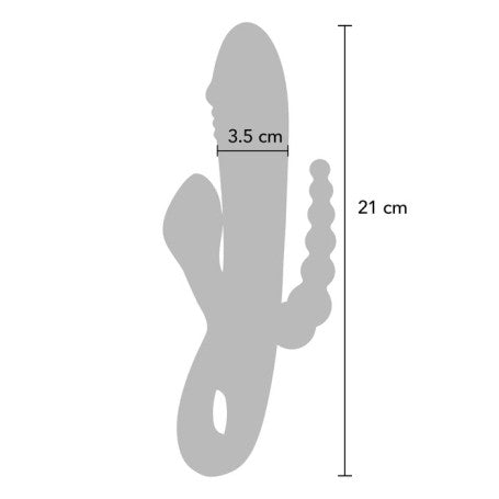 Vibratore Tripla Stimolazione ToyJoy in Silicone – Rabbit + Punto G + Anale