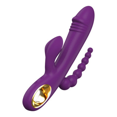 Vibratore Tripla Stimolazione ToyJoy in Silicone – Rabbit + Punto G + Anale