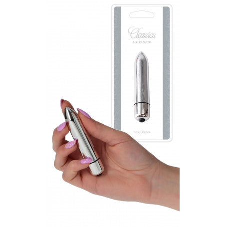 Vibratore Bullet Classico Argento 9 cm