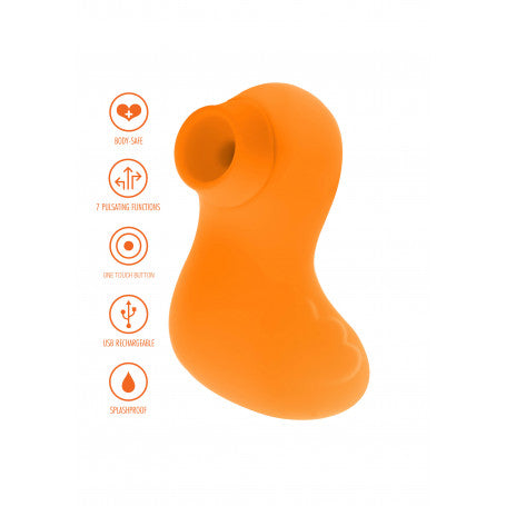 Vibratore Succhia Clitoride Duckface TOYJOY – Aspirazione Pulsata Morbida & Design Ironico (Arancione)