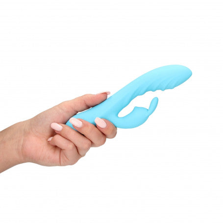 Vibratore vaginale Ribbed Ultra Soft Silicone Rabbit Vibrator Glacial Blue