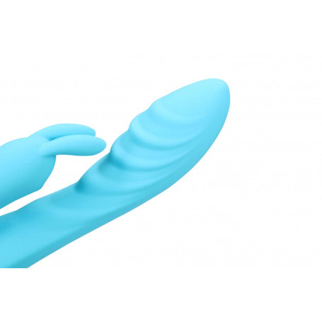 Vibratore vaginale Ribbed Ultra Soft Silicone Rabbit Vibrator Glacial Blue